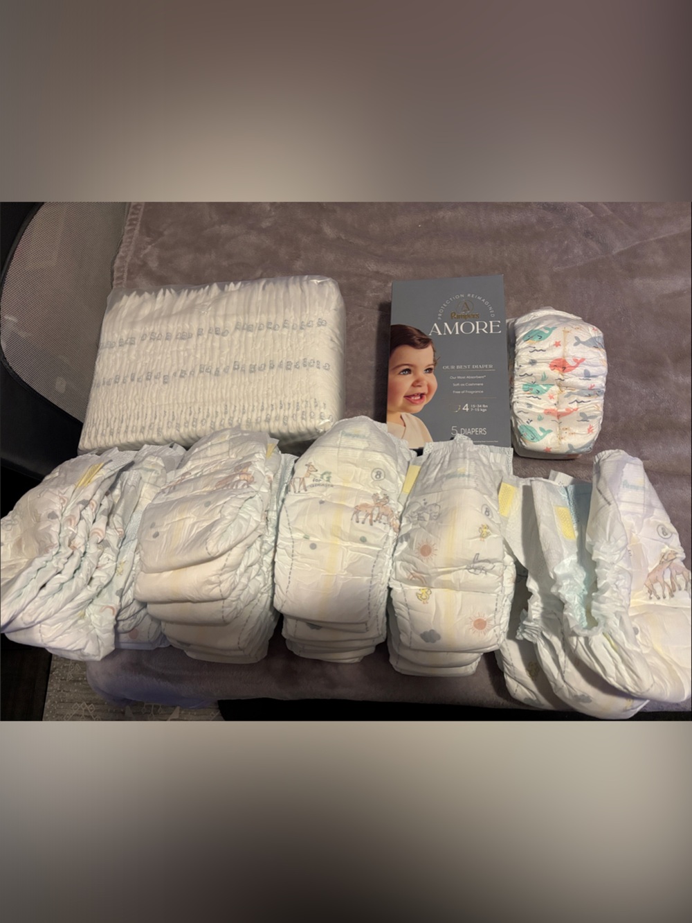 Baby Diaper Bundle - pampers swaddlers and amore size 7 and 8 lot